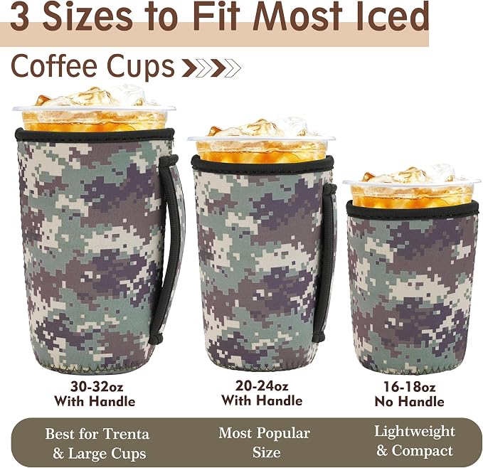 KJQJLY 3 Pack Reusable Iced Coffee Sleeves - Image 2