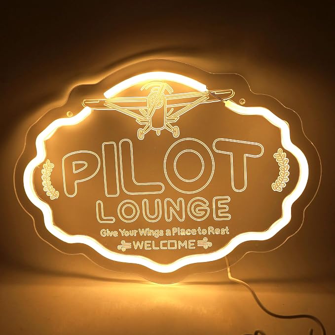 Pilot Neon Sign For Room Wall Decor, Pilot Led Neon Light Airplane lovers Gifts by TAGEEKOONeonSigns