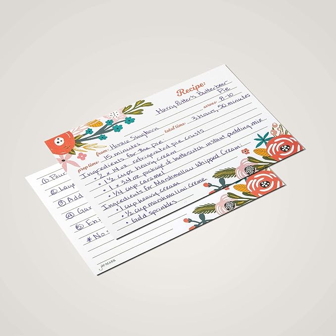 Jot & Mark Floral Recipe Cards 4x6 - Image 4