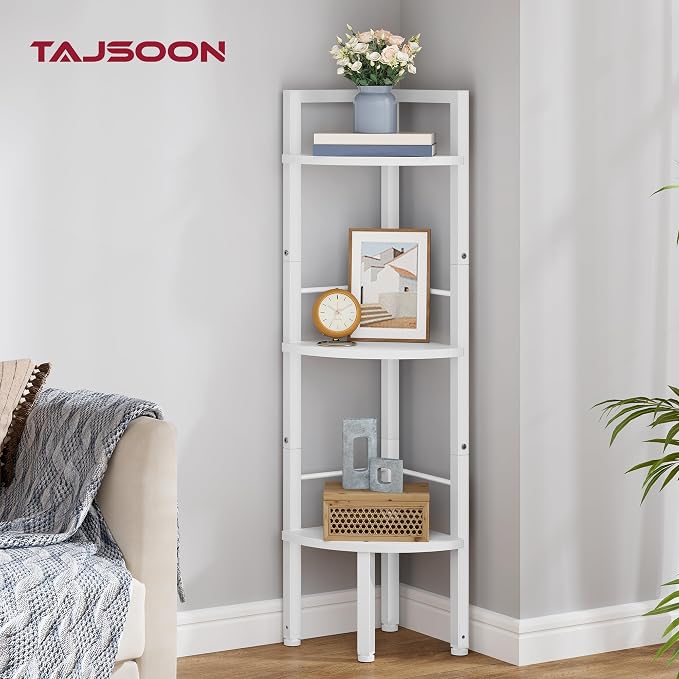 Tajsoon Small Corner Shelf Stand 3 Tier 39.6" Industrial Corner Display Shelf - Image 6
