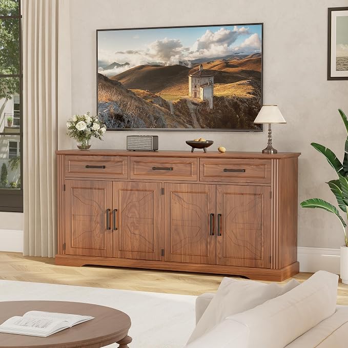 Garvee 66" Modern Farmhouse Sideboard Buffet Cabinet - Image 4