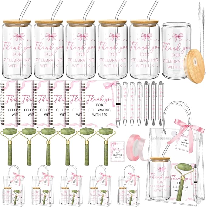 Reallnaive 6 Set Pink Bow Baby Shower Game Prizes by Unknown
