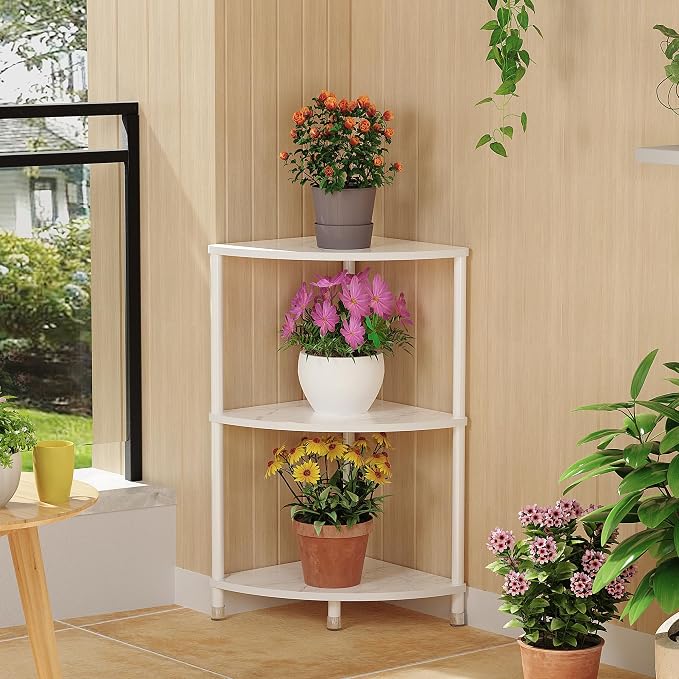 3 Tier Corner Shelf Stand, 23.2" Kitchen Shelf Organizer - Image 5