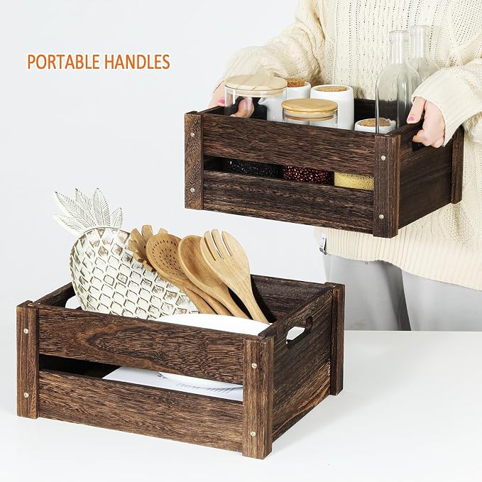 Wooden Crates, Farmhouse Wood Crate - Image 4