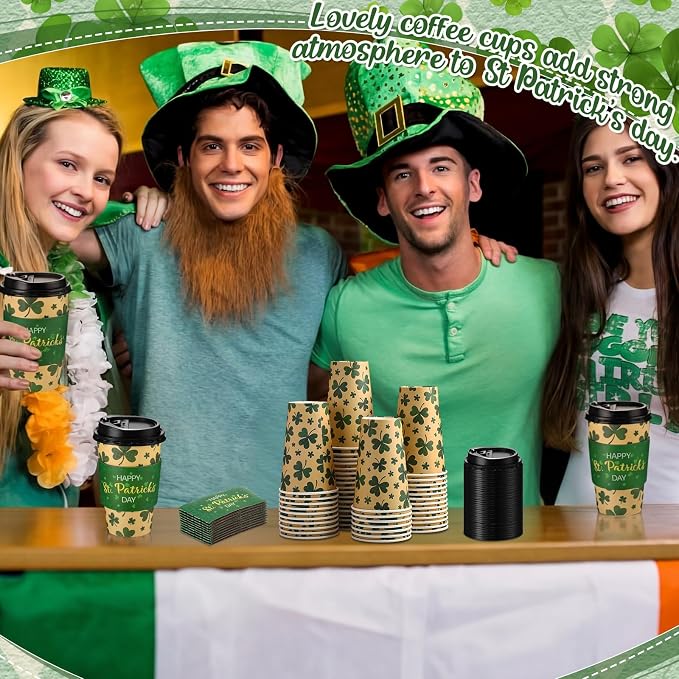 Lallisa 50 Pack 16 oz St. Patrick's Day Disposable Coffee Cups - Image 6