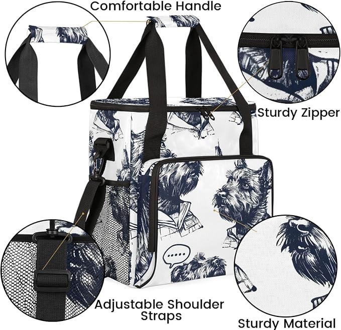 Cool Dogs Scottish Terrier Coffee Maker Carring Bag, Large Insulated Storage - Image 6