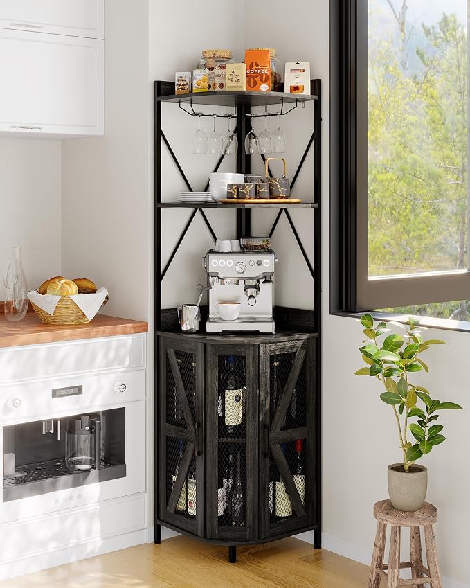 Garvee 72in Corner Wine Cabinet by Garvee
