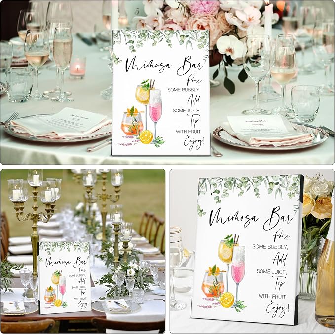 Mimosa Bar Sign for Wedding & Party, Boho Mimosa Bar Wooden Sign for Wedding - Image 5