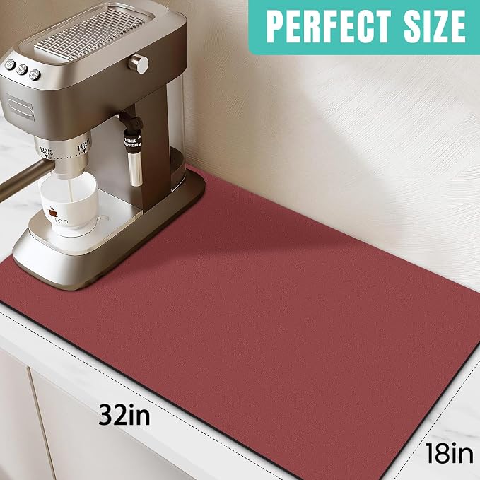 WISELIFE Coffee Mat Super Absorbent Dish Drying Mat Coffee Bar Accessories Match - Image 2