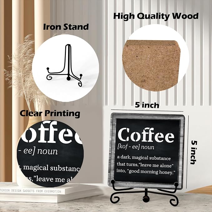 Coffee Bar Decor For Bar, Funny Cute Coffee Signs For Station Cafe Shop - Image 2