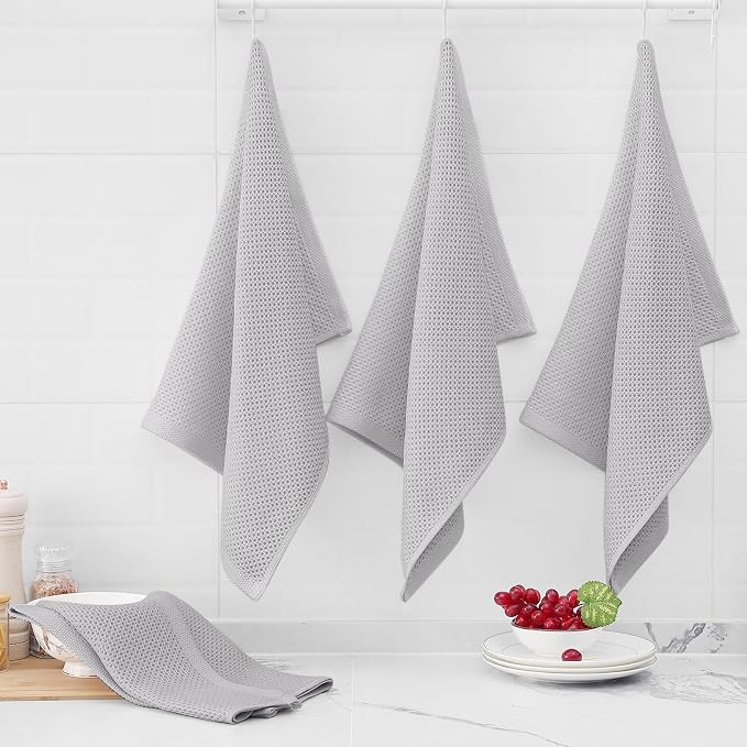 Homaxy 100% Cotton Oversized Waffle Weave Kitchen Dish Towels, Ultra Soft - Image 6