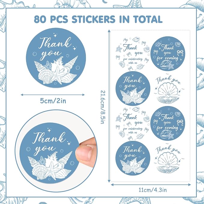 Serencatcher Blue Bow Starfish and Seashell Party Decorations - Image 4