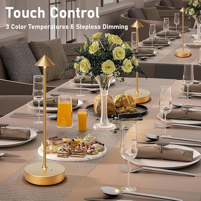 Rechargeable Cordless Table Lamp, 6000mAh LED Battery Operated Desk Lamp Touch - Image 5