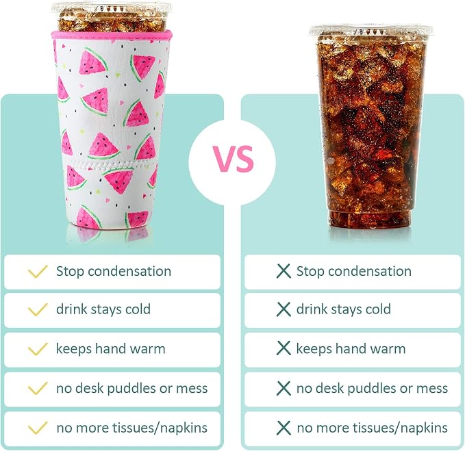 Patelai 4 Pieces Reusable Iced Coffee Sleeve Cup Insulator - Image 5