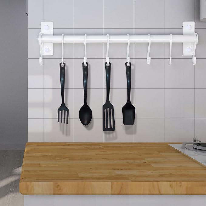 Dseap Kitchen Utensil Holder Hanger, Pot and Pan Rack Wall Mounted, Kitchen Rail - Image 4