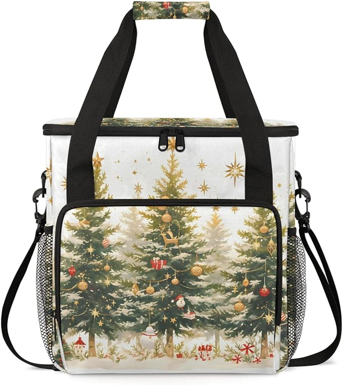 Christmas Trees Coffee Maker Carring Bag, Large Insulated Storage Organizer by Home