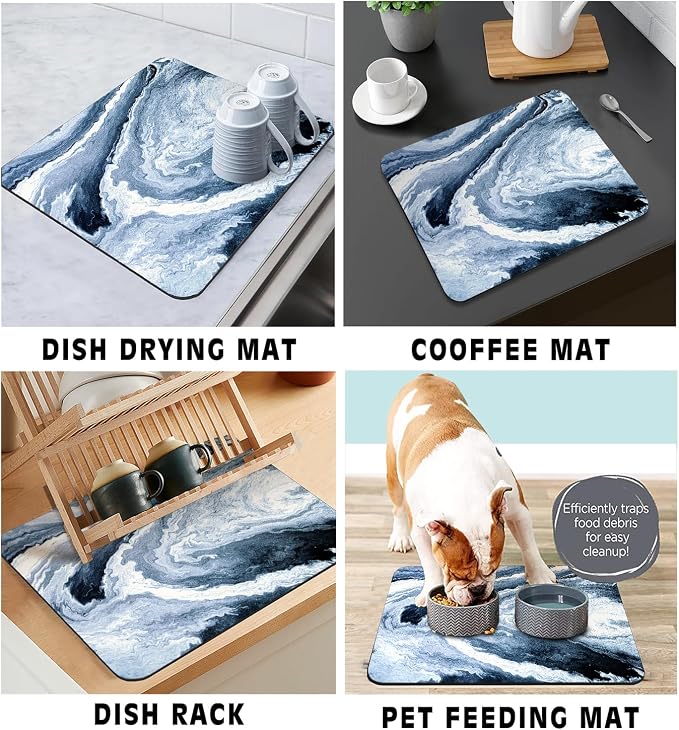 Coffee Bar Mat Rubber Dish Drying Mat - Image 4