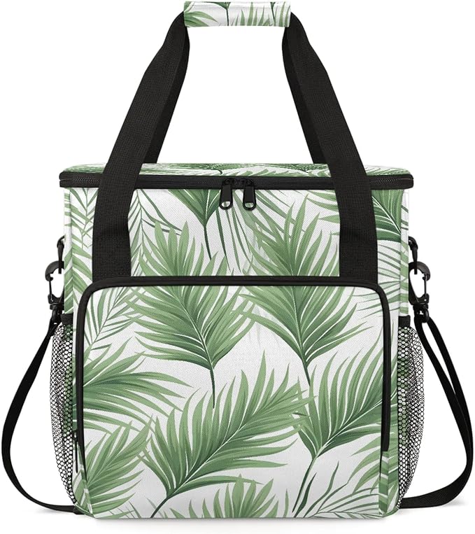 Tropical Leaves Jungle Palm Leaf Coffee Maker Carring Bag, Large Insulated by Home