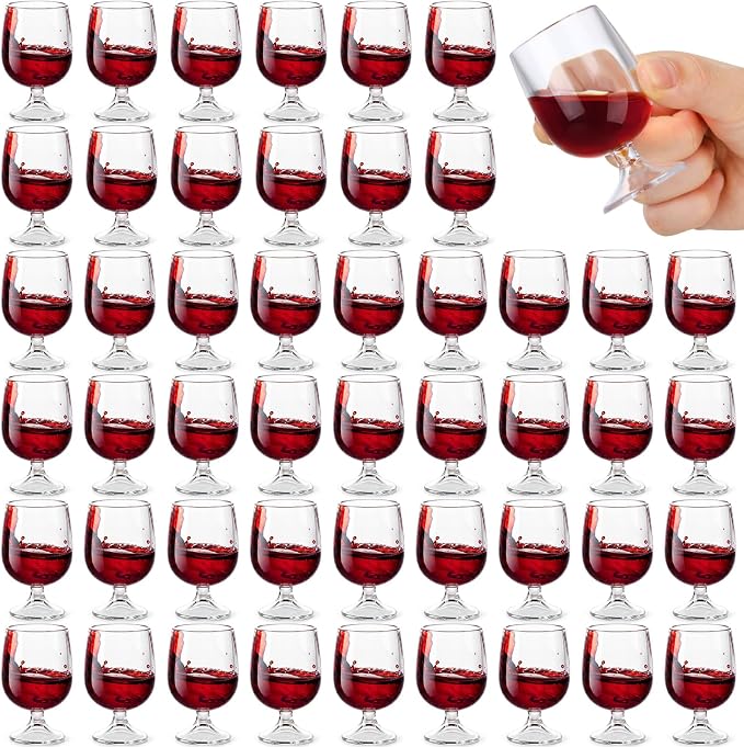 Roshtia 48 Pcs Mini Shot Glasses 1.75 oz Small Brandy Snifters Clear Reusable by Roshtia