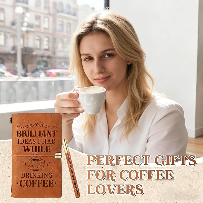 Coffee Gifts, Coffee Lovers Leather Journal - Image 2