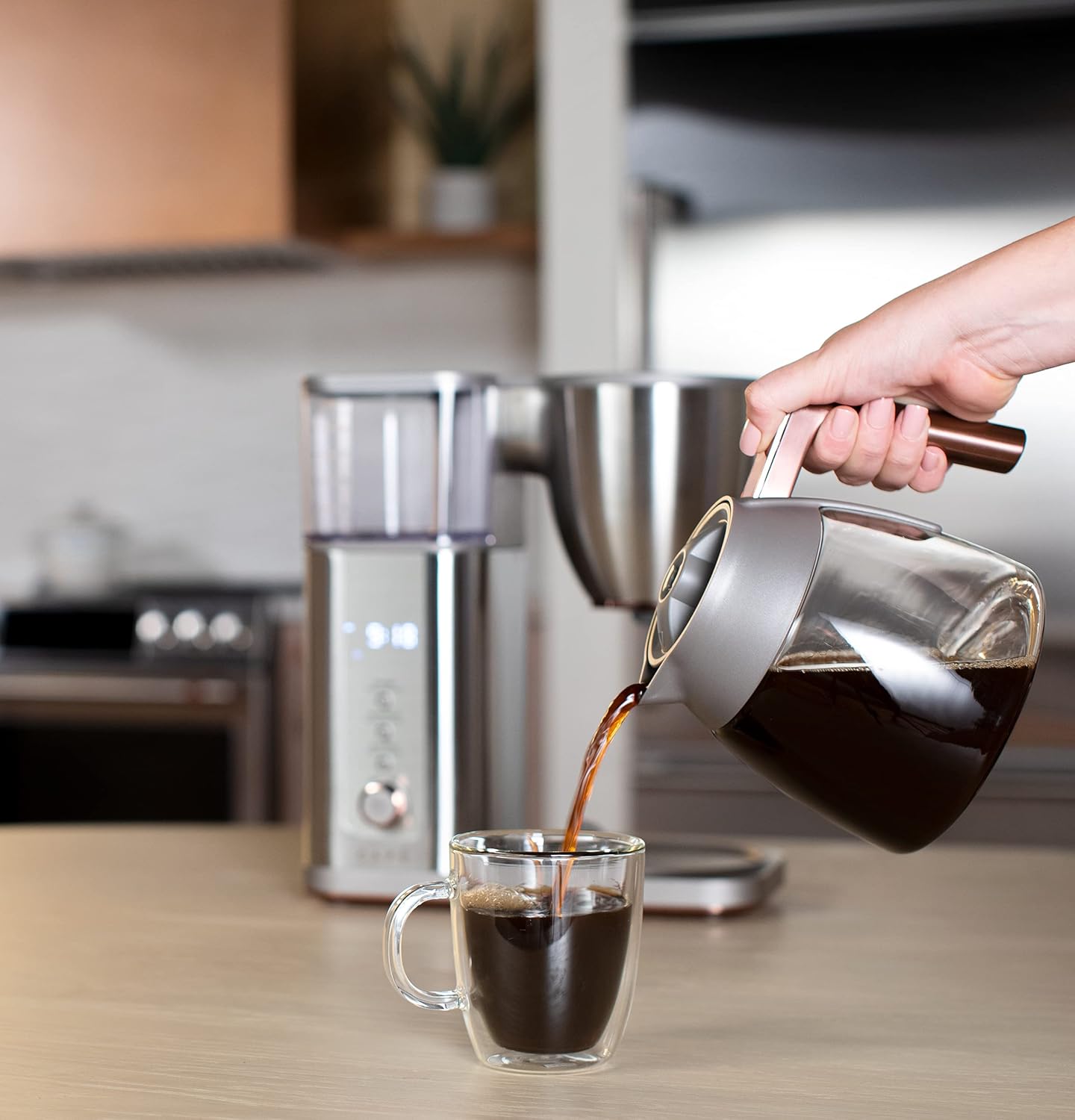 Café Specialty Drip Coffee Maker | 10-Cup Glass Carafe | WiFi Enabled Voice-to-Brew Technology | Smart Home Kitchen Essentials | SCA Certified, Barista-Quality Brew | Stainless Steel