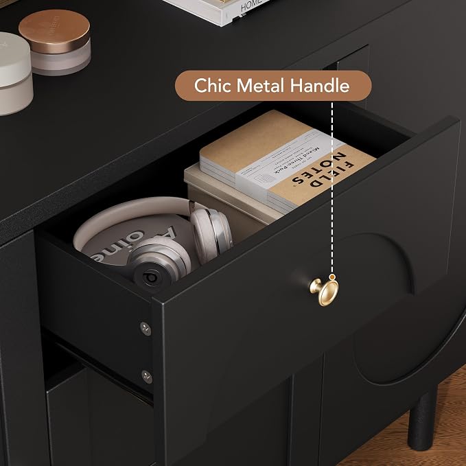 Buffet Cabinet with Drawers, Modern Coffee Bar Station Kitchen Table - Image 6