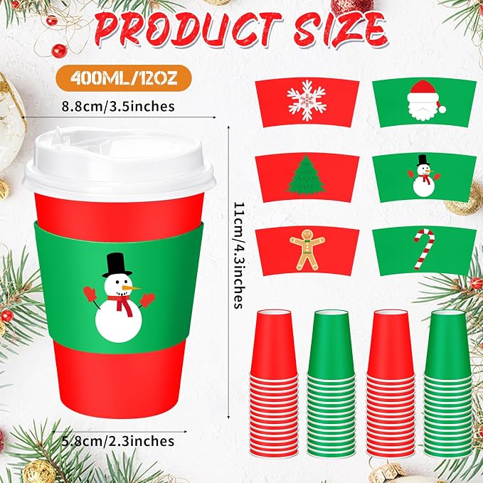Mimorou 60 Pack Christmas Coffee Cups - Image 3
