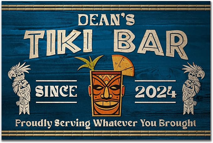 THUYPT Personalized Tiki Bar Mat, Dish Drying Mat by Handmade