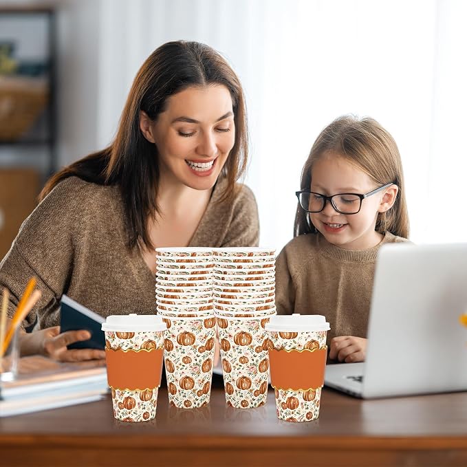 JarThenaAMCS 50 Pcs Fall Coffee Cups - Image 7
