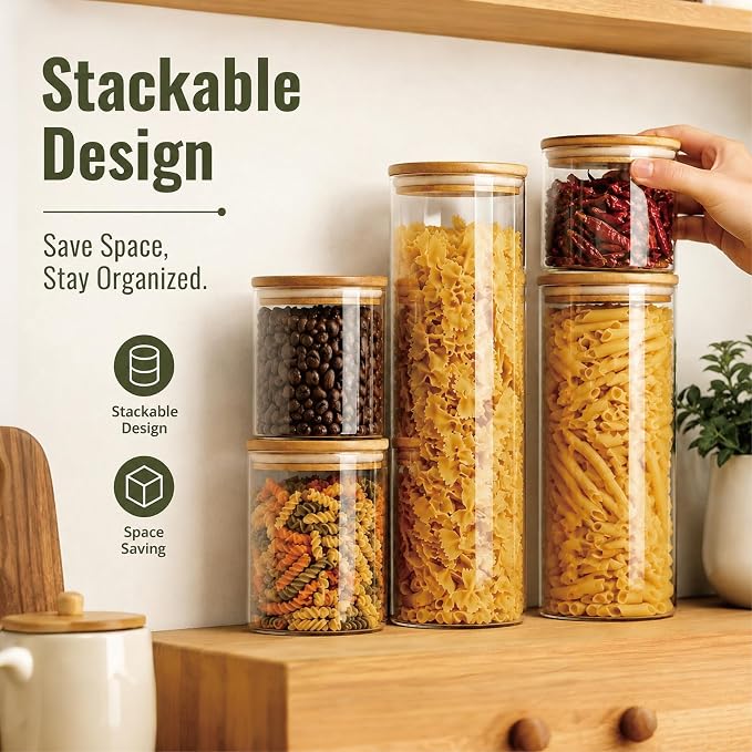 3 Pack 1200 ML / 40 FL Oz Glass Storage Container - Image 3