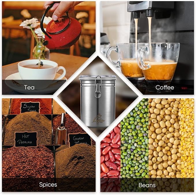 LemonRoad Stainless Steel Coffee Canister 62 Fl oz Coffee Jar Container - Image 7