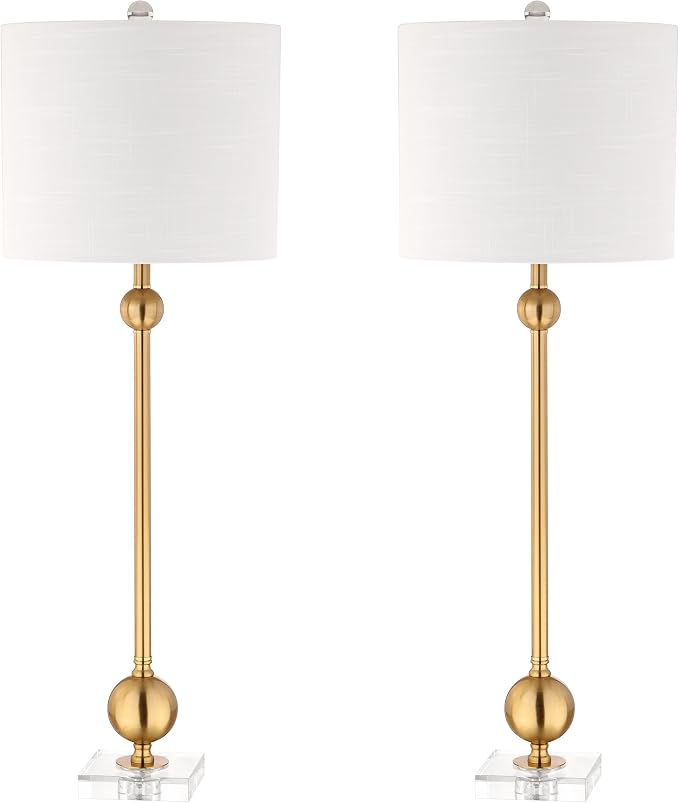 JONATHAN Y 34.75" Brass Metal LED Table Lamp Set of 2 - Image 9