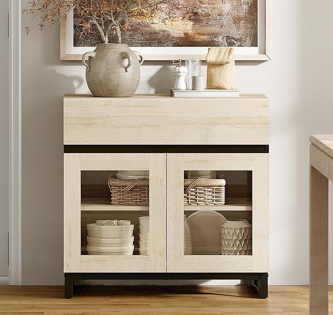 WAMPAT Sideboard Buffet Cabinets, Modern Credenza Sideboard - Image 3