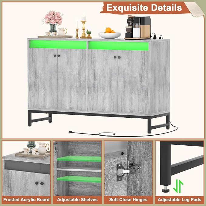 Aheaplus Sideboard Buffet Cabinet - Image 7