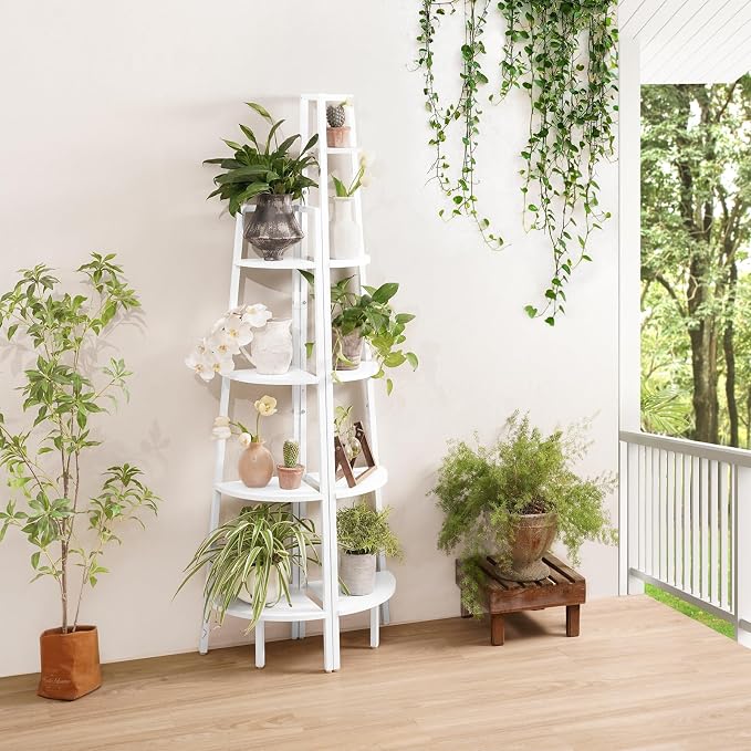 Yoobure Corner Shelf, 4-Tier Corner Bookshelf - Image 6