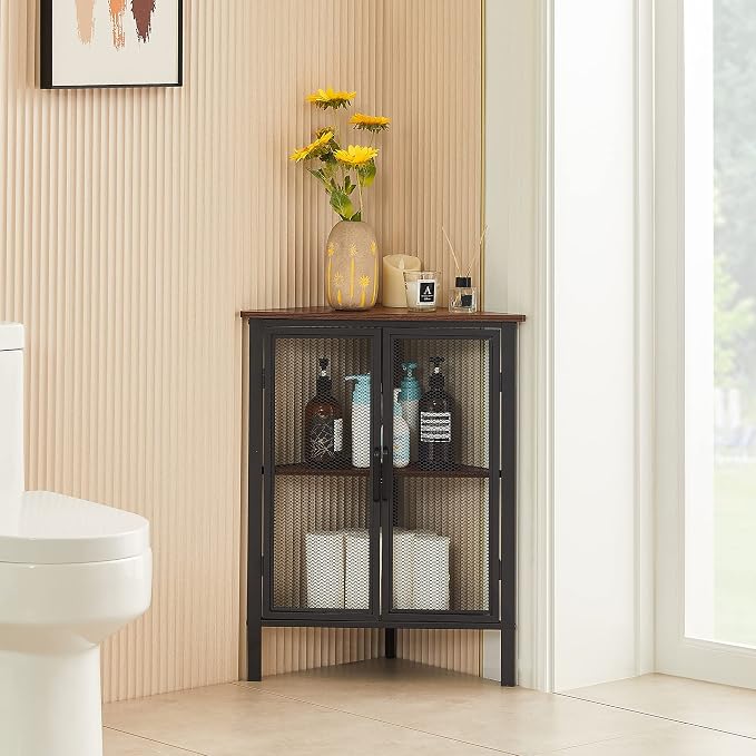 VECELO Corner Cabinet/Table, 3-Tier Display Shelves - Image 6