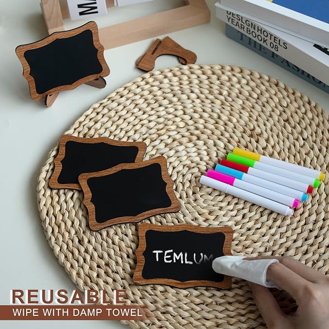 Temlum 15 Pcs Mini Chalkboard Sign - Image 4