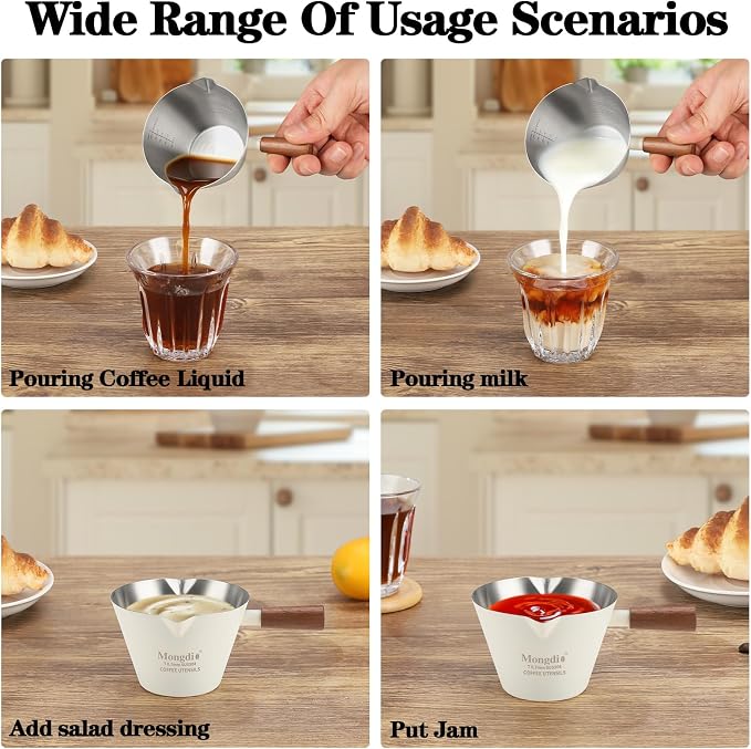 Mongdio Espresso Measuring Cup, Stainless Steel Espresso Shot Cups - Image 2