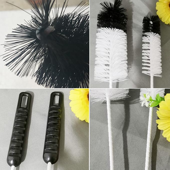 Bottle Brushes Thin Long Handle X 4, Utility Skinny Wire Cleaner Set Big Small - Image 4