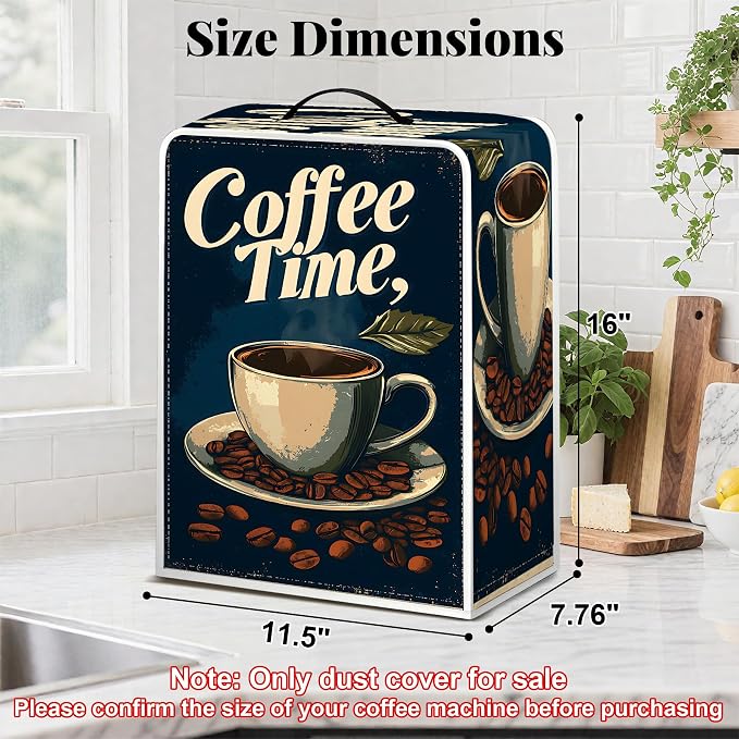 BVBOX Coffee Maker Cover, Durable Dustproof Lightweight Polyester Cotton Blend - Image 2
