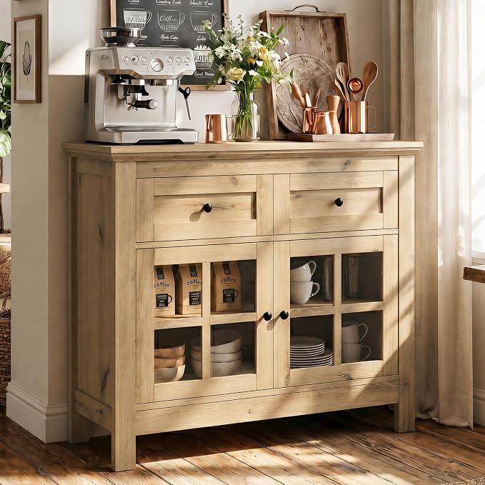 36" Buffet Cabinet Sideboard, Coffee Bar Storage Cabinet by Foxemart