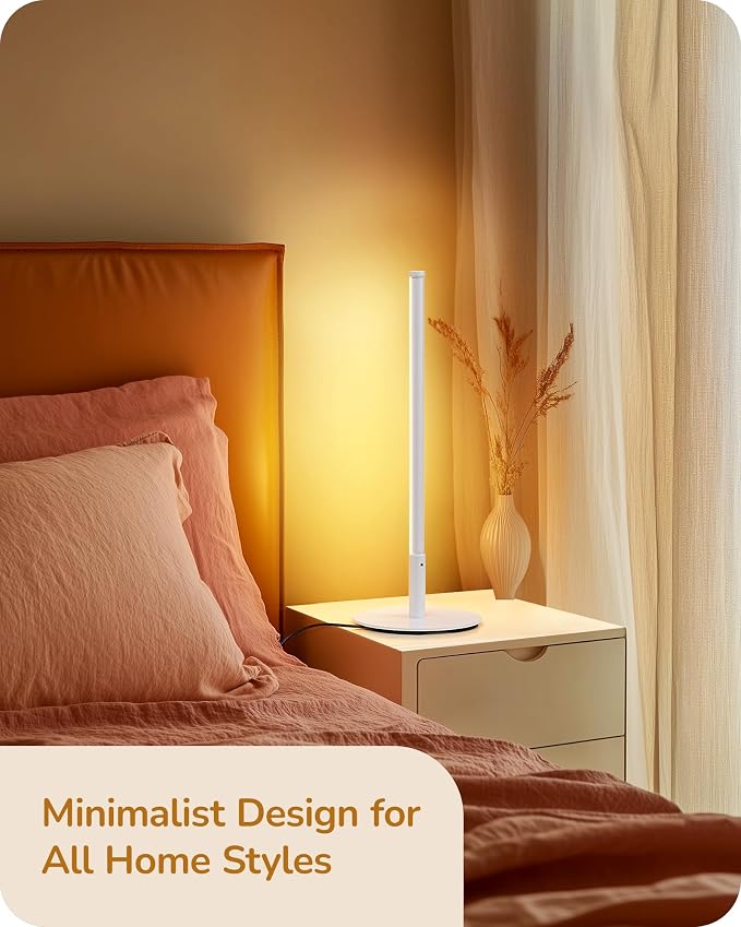 EDISHINE LED Table Lamp, Dimmable Bedside Lamp, 3 Color Temperature, Power Cord - Image 5