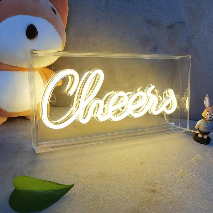 Cheers Neon Sign, LED 3D Art Light Box Cheers Neon Sign by HFHungkeong