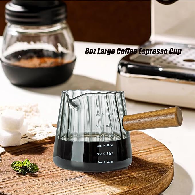 FANTESTICRYAN 6OZ Measuring Cup, Ribbed Borosilicate Glass Espresso Cup - Image 8