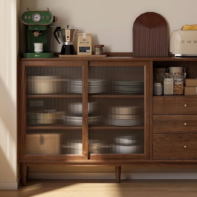 YESWOOD 47'' Rubberwood Narrow Buffet Cabinet - Image 5