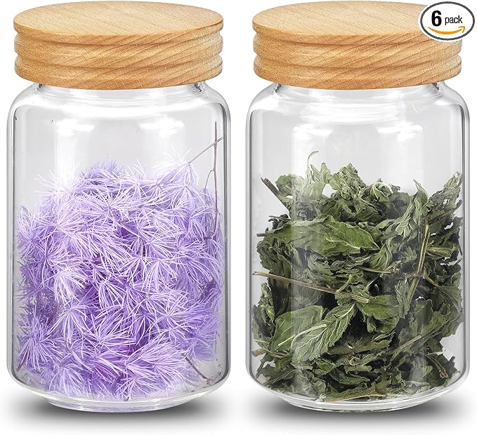 Small Glass Jars with Airtight Lid Seasoning Containers Glass Spice Jar Food by Foyofly