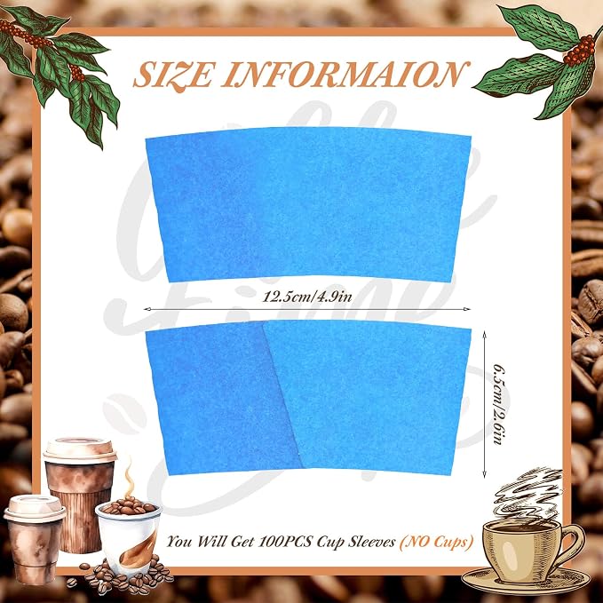 Disposable Coffee Cup Sleeves Corrugated Kraft Paper Coffee Cup Sleeves Holder - Image 2