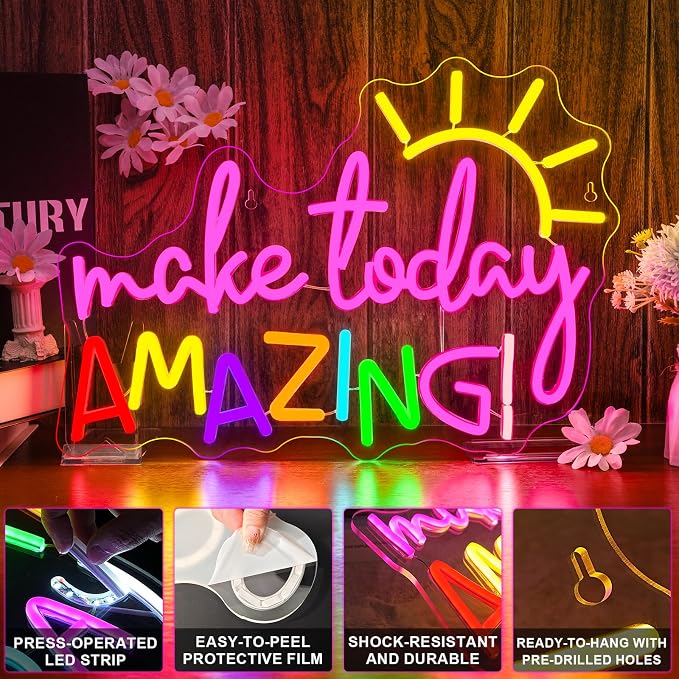 Make Today Amazing Neon Sign Classroom Wall Decor Reading Neon Signs - Image 6