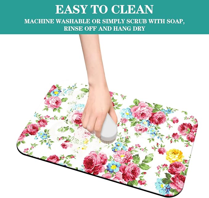 Coffee Mat - Flower Absorbent Drying Mat Waterproof Protects Kitchen - Maker - Image 6
