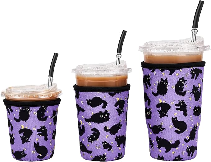 3 Pack Iced Coffee Sleeve Reusable by Cavllson